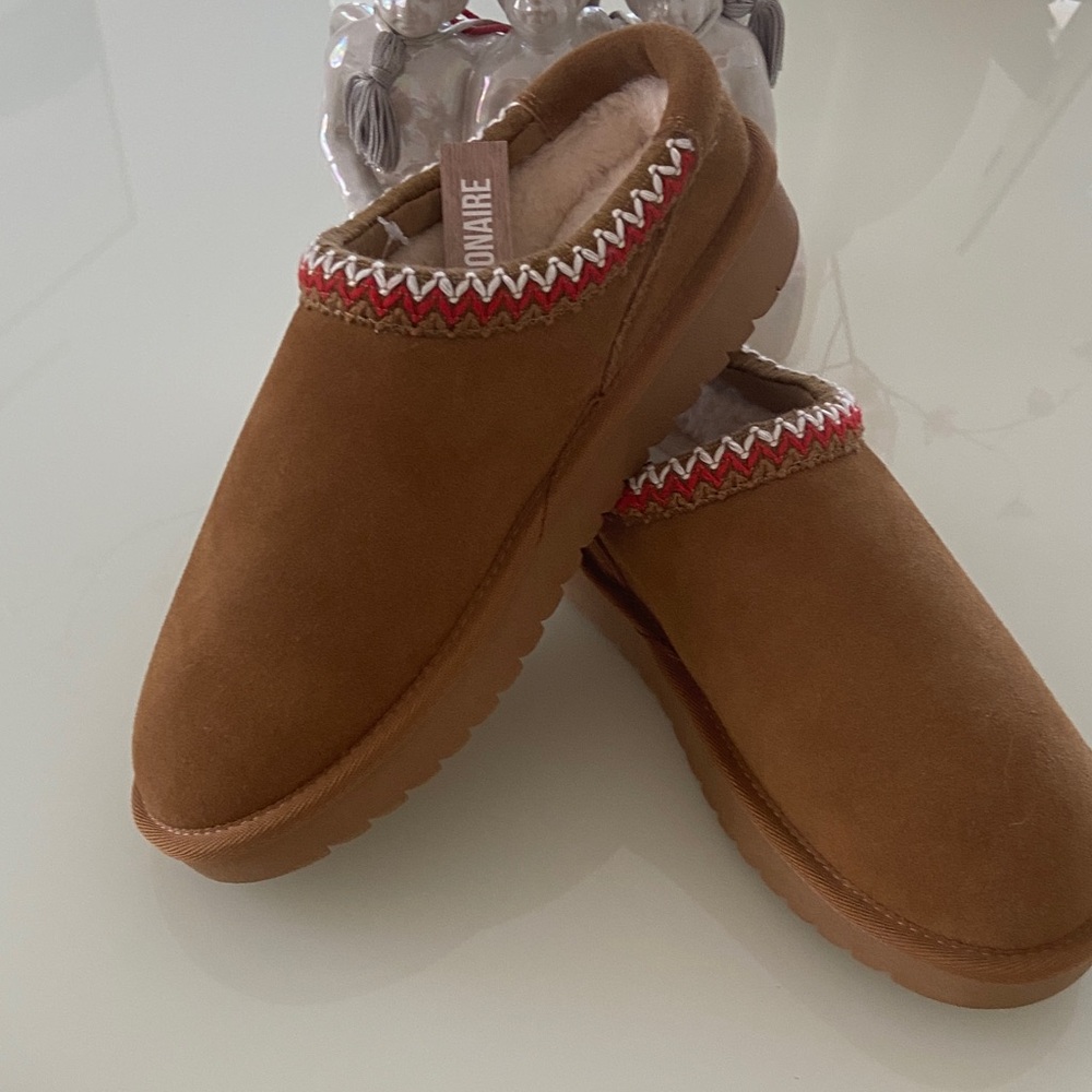 Anthropologie shoes Women's Huggy Genuine Suede Platform Mule with Memory Foam - Picture 6 of 7